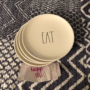 Set of 4 6” Eat Rae Dunn plates